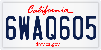 CA license plate 6WAQ605