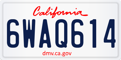 CA license plate 6WAQ614