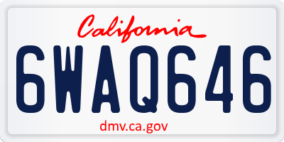 CA license plate 6WAQ646