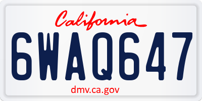 CA license plate 6WAQ647