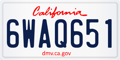 CA license plate 6WAQ651