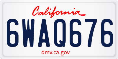 CA license plate 6WAQ676