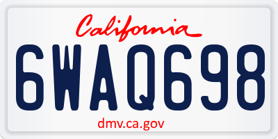 CA license plate 6WAQ698