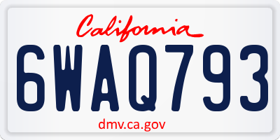 CA license plate 6WAQ793