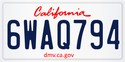 CA license plate 6WAQ794