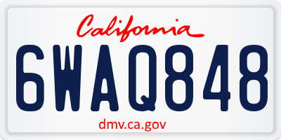 CA license plate 6WAQ848