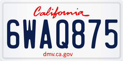CA license plate 6WAQ875