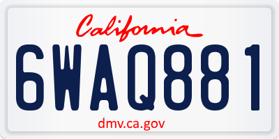 CA license plate 6WAQ881