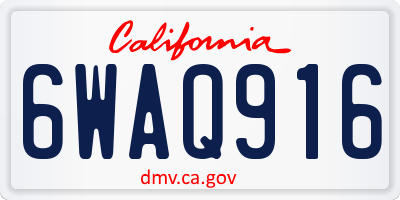 CA license plate 6WAQ916
