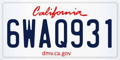 CA license plate 6WAQ931