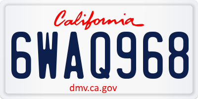 CA license plate 6WAQ968