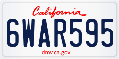 CA license plate 6WAR595