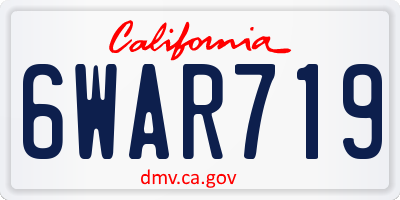 CA license plate 6WAR719