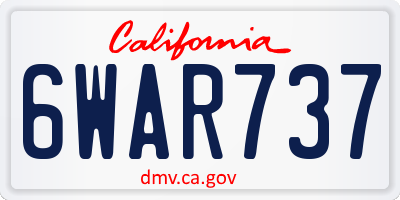 CA license plate 6WAR737