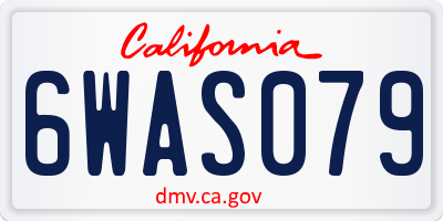 CA license plate 6WAS079