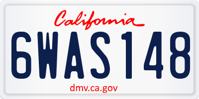 CA license plate 6WAS148