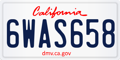 CA license plate 6WAS658