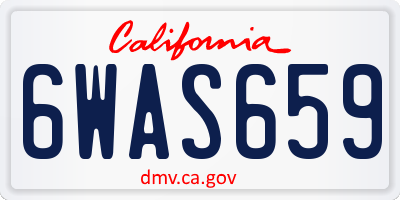 CA license plate 6WAS659
