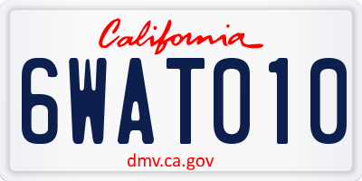 CA license plate 6WAT010