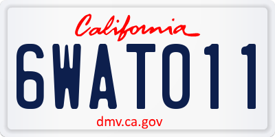 CA license plate 6WAT011
