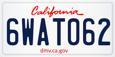 CA license plate 6WAT062
