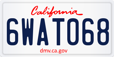 CA license plate 6WAT068