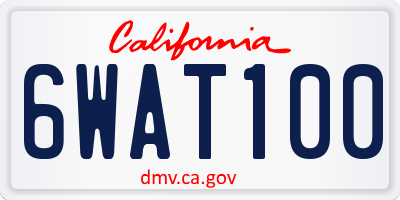 CA license plate 6WAT100