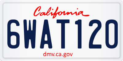 CA license plate 6WAT120