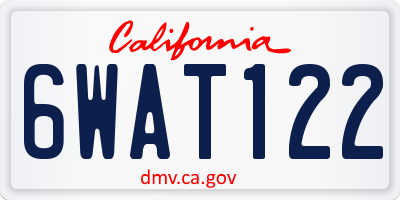 CA license plate 6WAT122