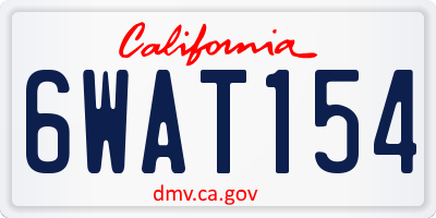 CA license plate 6WAT154