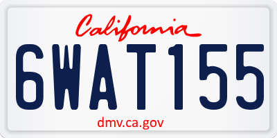 CA license plate 6WAT155