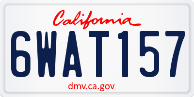 CA license plate 6WAT157