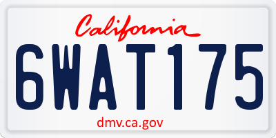 CA license plate 6WAT175