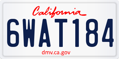 CA license plate 6WAT184