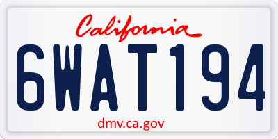 CA license plate 6WAT194