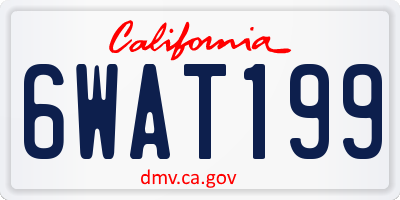 CA license plate 6WAT199