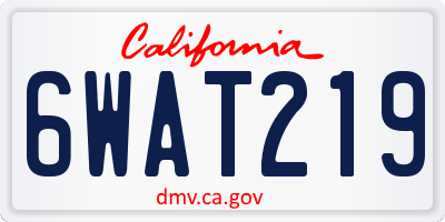 CA license plate 6WAT219