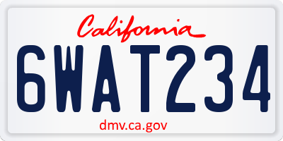 CA license plate 6WAT234