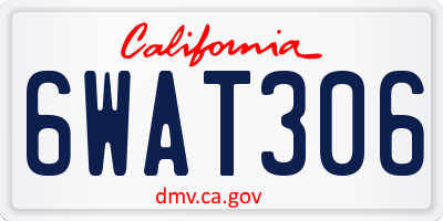 CA license plate 6WAT306