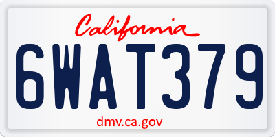 CA license plate 6WAT379