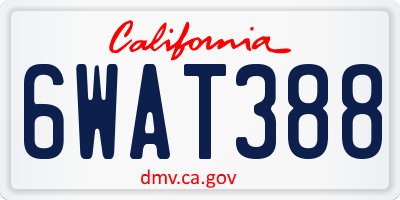CA license plate 6WAT388