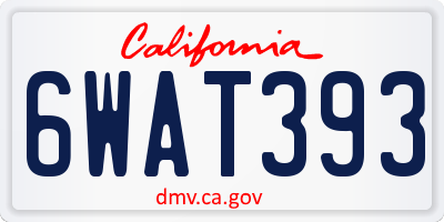 CA license plate 6WAT393