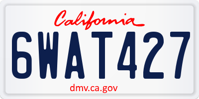 CA license plate 6WAT427