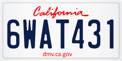 CA license plate 6WAT431