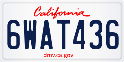 CA license plate 6WAT436