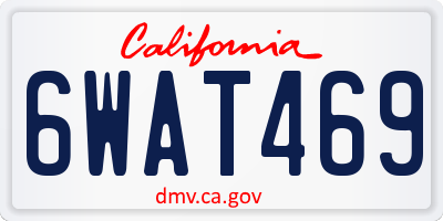 CA license plate 6WAT469