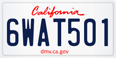 CA license plate 6WAT501