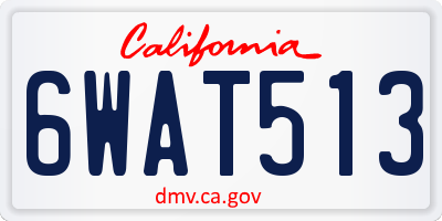 CA license plate 6WAT513