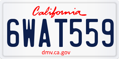 CA license plate 6WAT559