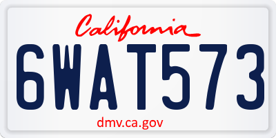 CA license plate 6WAT573